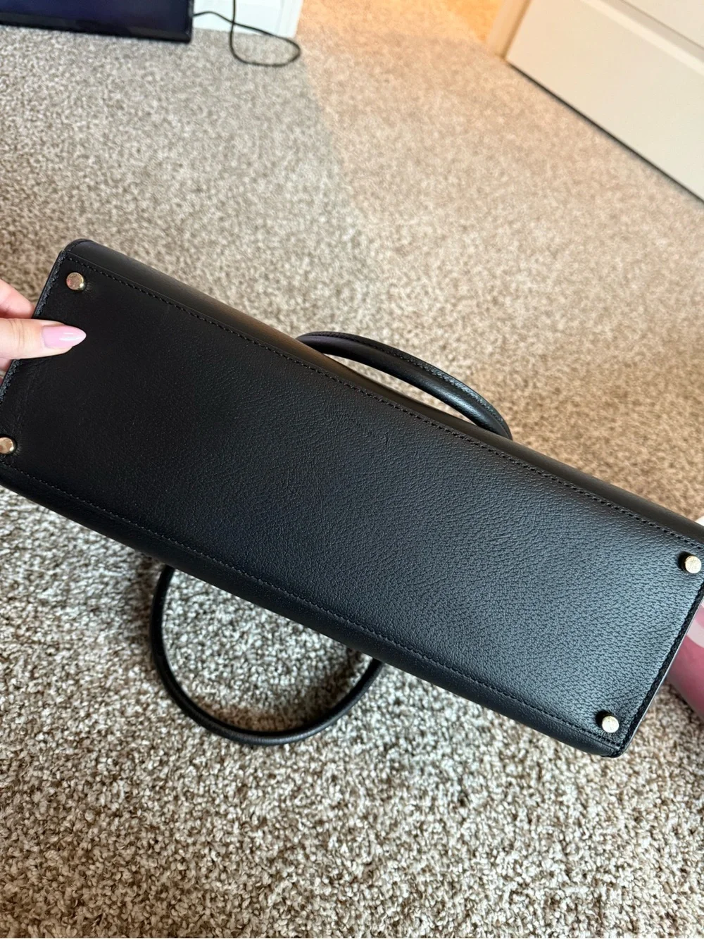 Kate Spade Black Structured Leather Tote
